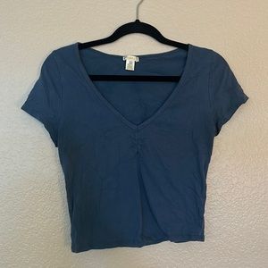 blue crop top